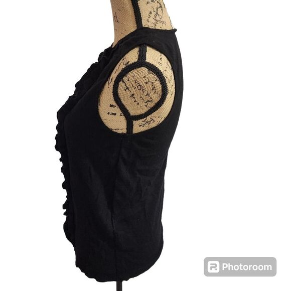 Ann Taylor Loft Sleeveless Sweater Womens SZ Small Ruffle Soft Girl Corporate - Picture 2 of 4